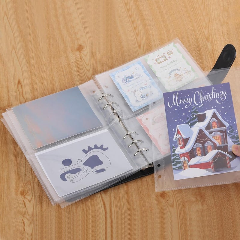 acDesign 60 Sheets A5 Binder Pockets, 3 Size One-Sided Card Binder Sleeves for 6 Ring Binde(4 Pocket 2 Pocket 1 Pocket) - Image 3